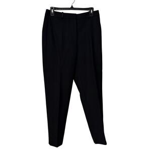 The Fold London Black Wool Blend Pleated Trousers Pants Size 10